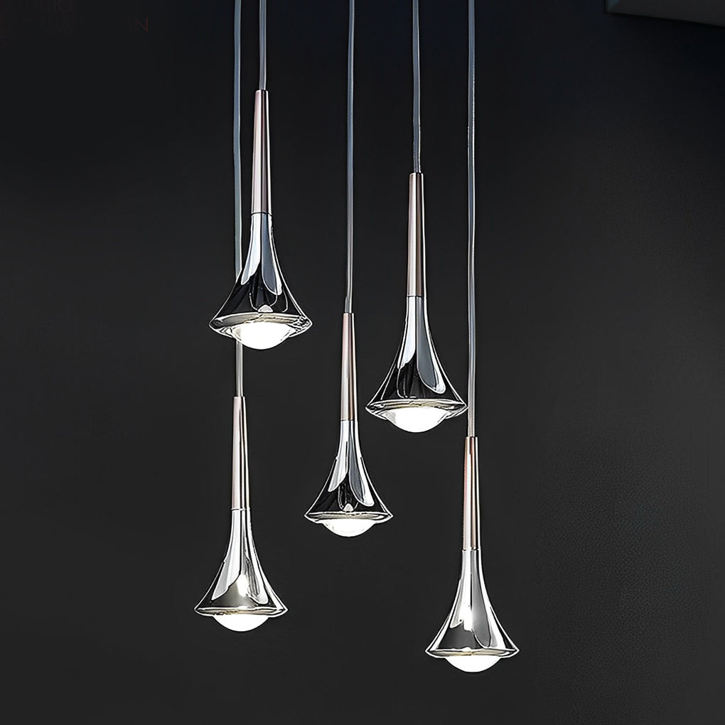 Water Drop LED Nordic Pendant Light with Metal Frame for Stairs and Kitchen Nooks