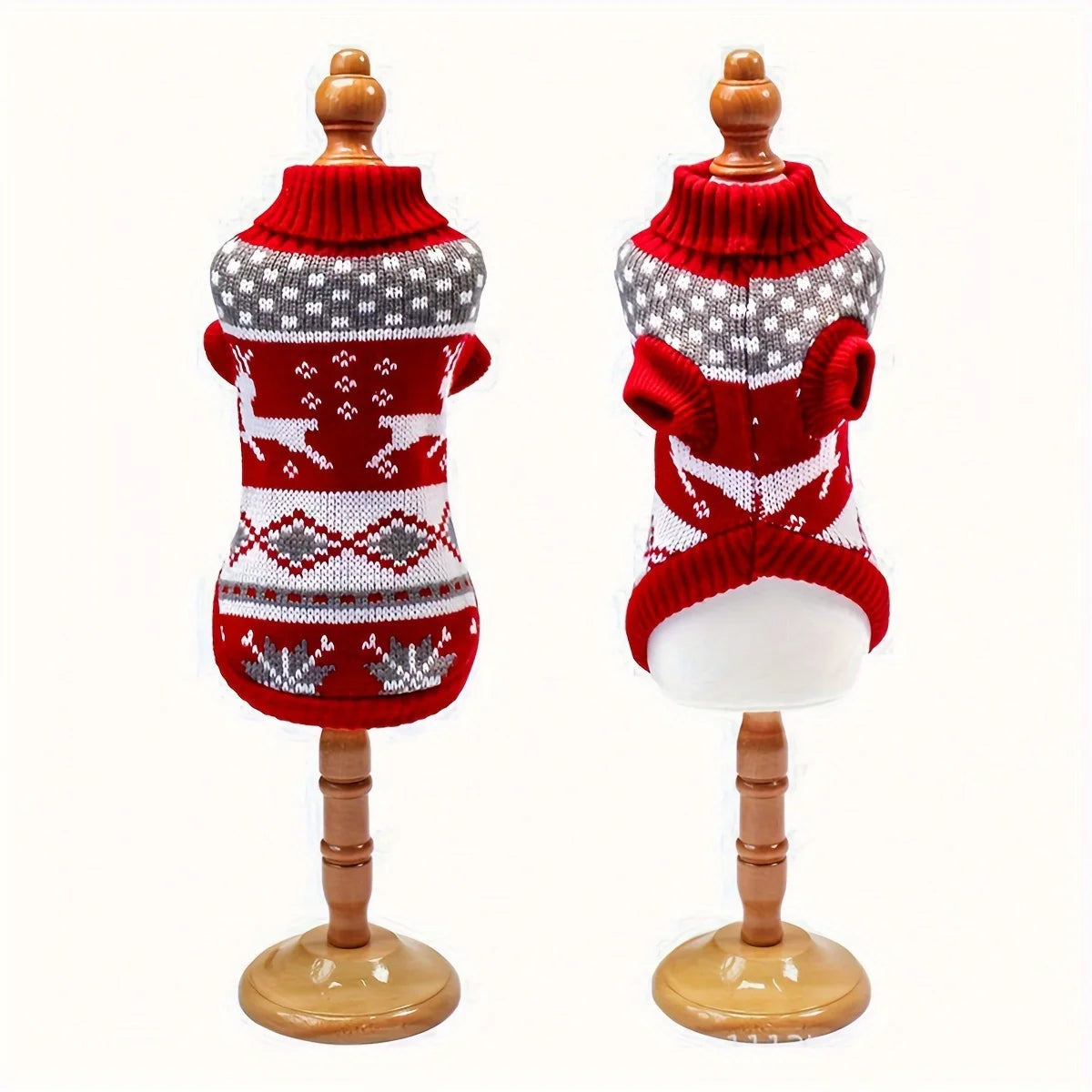 Knitted Dog Christmas Sweater for Small and Medium Pets Cosy Red Acrylic Knit Pet Jumper S to XL