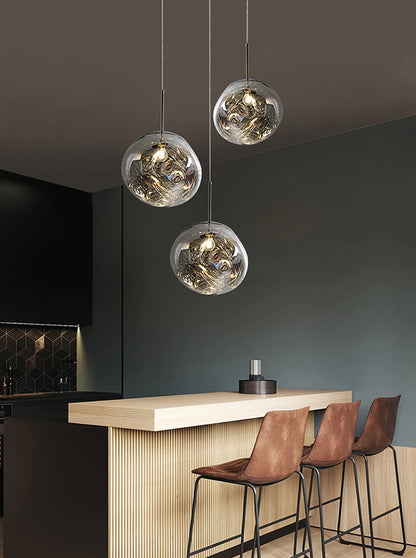 Modern LED Pendant Light in Metal and PVC, Minimalist Ceiling Light for Kitchens and Dining Rooms