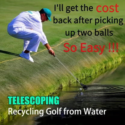 Telescopic Golf Ball Retriever in Stainless Steel with Ball Catching Head, Extendable Pick Up Tool