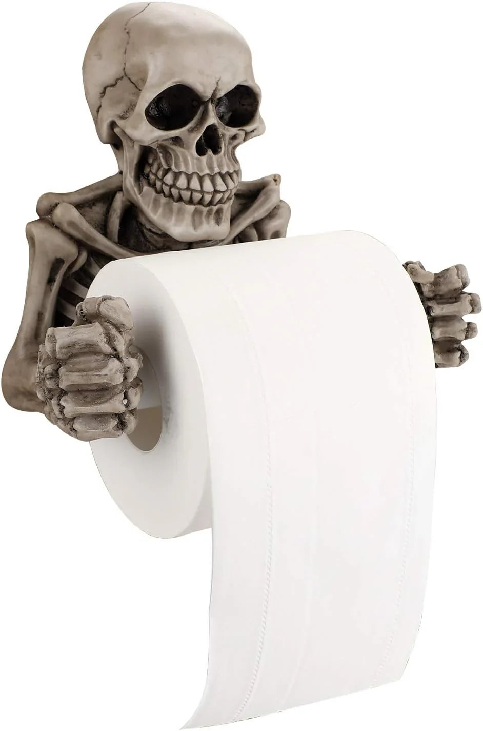 Skeleton Toilet Paper Holder, Gothic Skull Bathroom Decor with Spindle Roller and Screw Fixing Holes