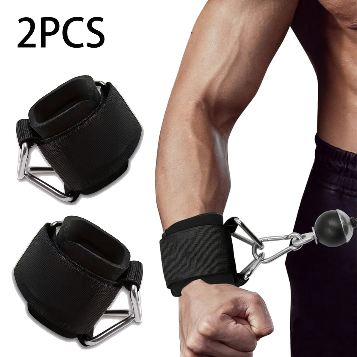Adjustable Anti Slip Weight Lifting Wrist Straps in Durable Nylon for Deadlifts, Rows and Pull Ups