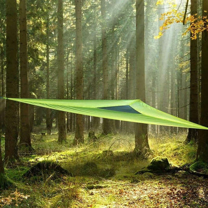 Triangular Multi-Person Hammock with 3-Point Suspension System for Outdoor Lounging