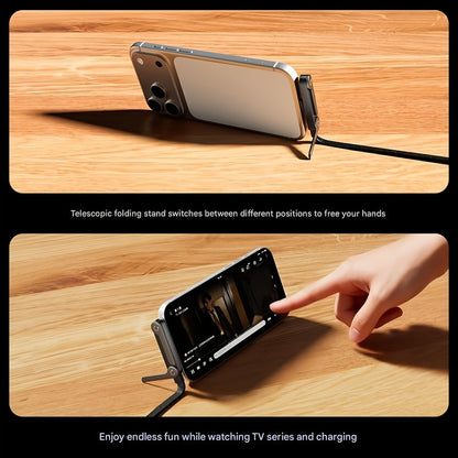 240W Fast Charging Cable with Built-In Phone & Tablet Holder Stand for Hands-Free Use