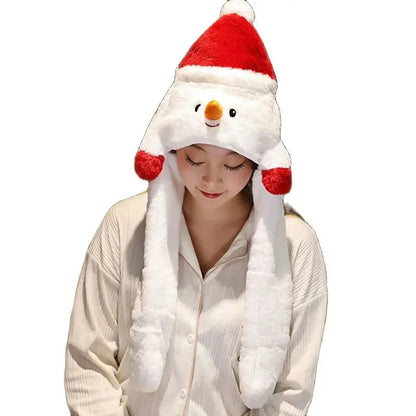 Plush Christmas Hat Party Accessory Soft Santa Hat with Thick Lining Reindeer Snowman Styles