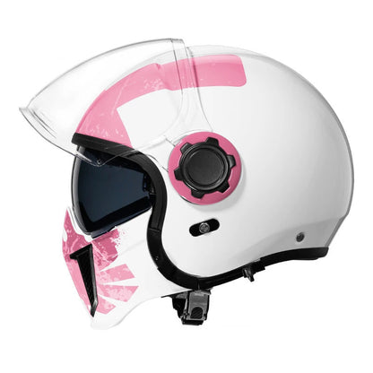 Classic Vintage Modular Motorcycle Helmet with Double Visor, Detachable Chin Guard, DOT and ECE
