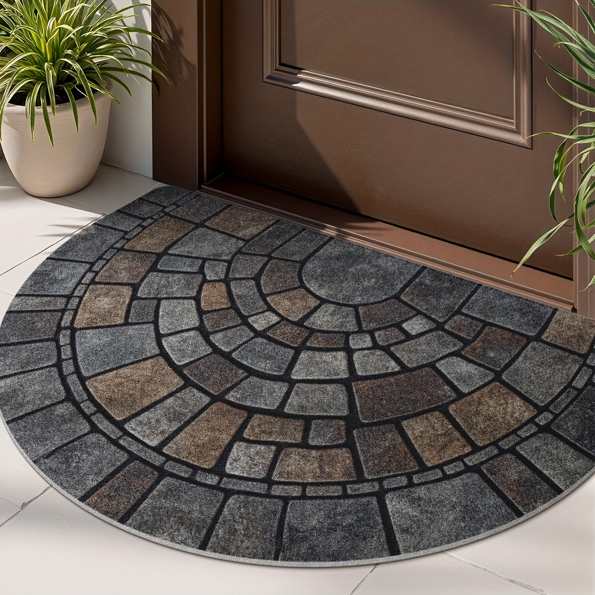 Semi-Circle Mosaic Door Mat