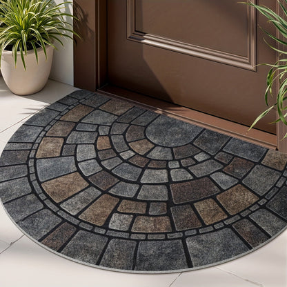 Semi-Circle Mosaic Door Mat