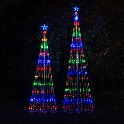 Multicolour LED Animated Outdoor Christmas Tree Light Show 150 LED Star String Lights 12 Modes IP44