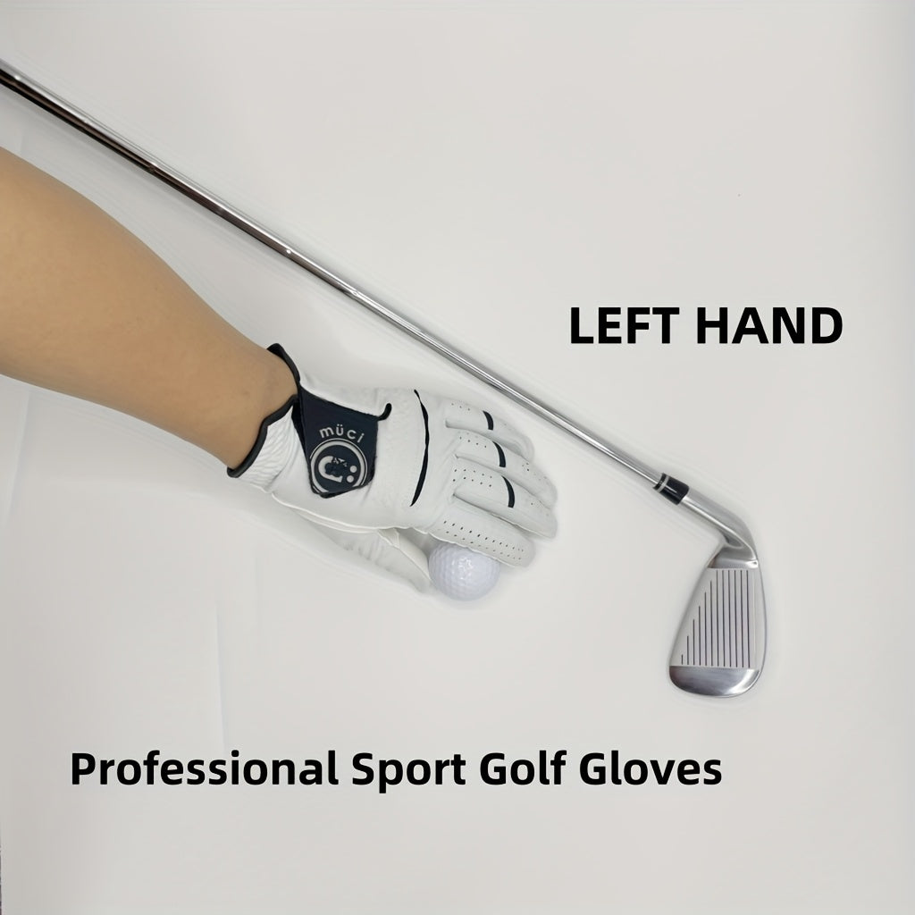 Left Hand Golf Glove in Soft Sheepskin Leather with Anti Slip Grip and Breathable Comfortable Fit