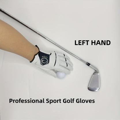 Left Hand Golf Glove in Soft Sheepskin Leather with Anti Slip Grip and Breathable Comfortable Fit