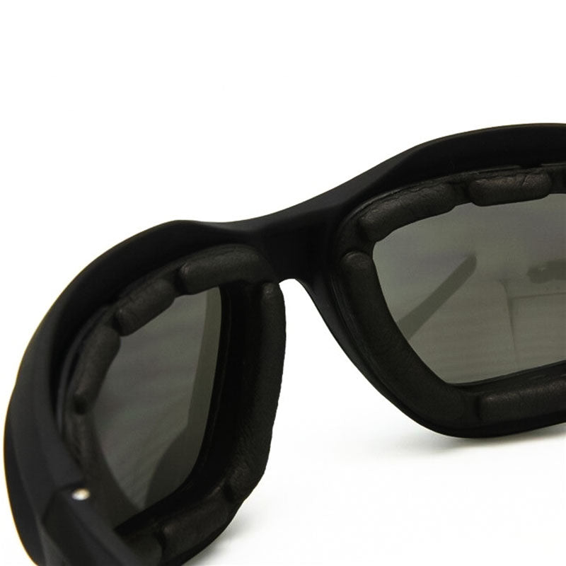 Polarised UV400 Motorcycle Sunglasses with Wraparound Frame, Interchangeable Lenses and Case