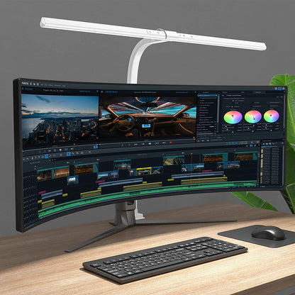 Clamp On LED Desk Lamp with 1100 Lumens, Dimmable Light Bar with 3000K to 6000K and Memory Mode