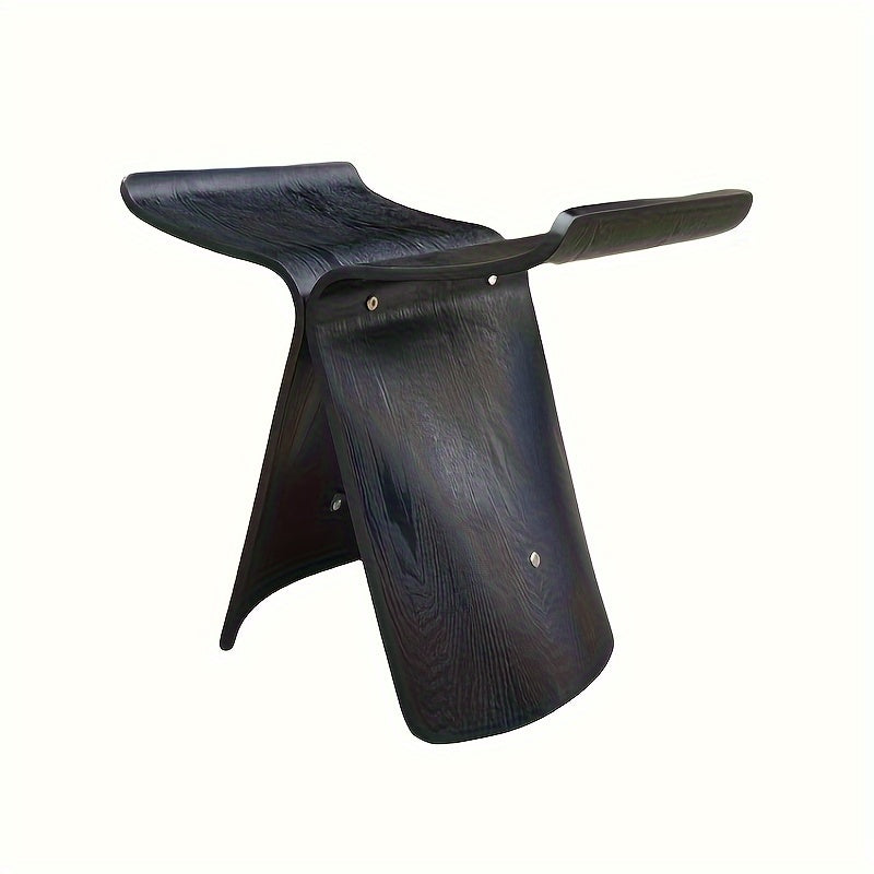 Sculptural Butterfly Stool with Curved Seat - Decorative Side Seat and Storage Surface