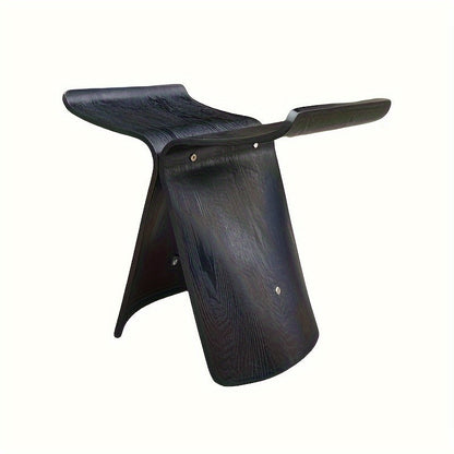 Sculptural Butterfly Stool with Curved Seat - Decorative Side Seat and Storage Surface