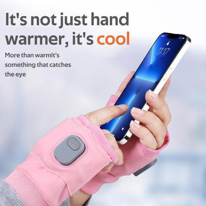 USB C Rechargeable Heated Fingerless Gloves with Three Heat Levels 1800mAh Battery One Size
