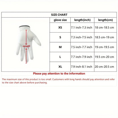 Left Hand Golf Glove in Soft Sheepskin Leather with Anti Slip Grip and Breathable Comfortable Fit