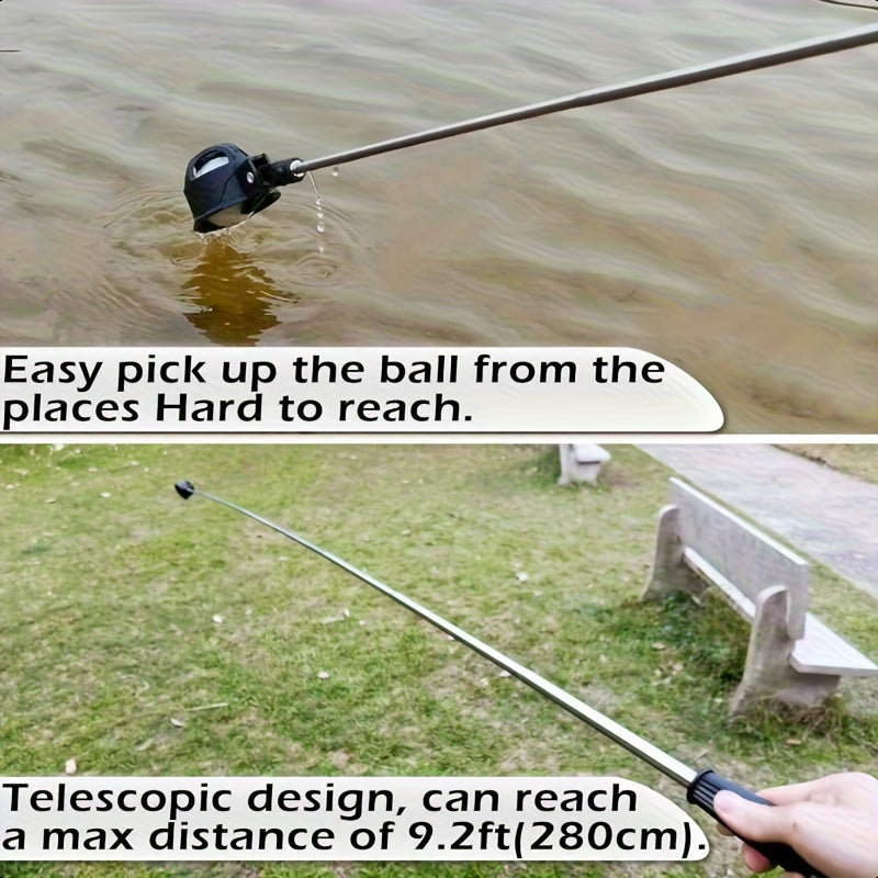 Telescopic Golf Ball Retriever in Stainless Steel with Ball Catching Head, Extendable Pick Up Tool