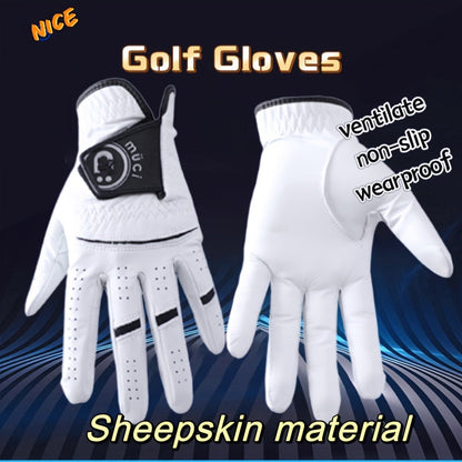 Left Hand Golf Glove in Soft Sheepskin Leather with Anti Slip Grip and Breathable Comfortable Fit