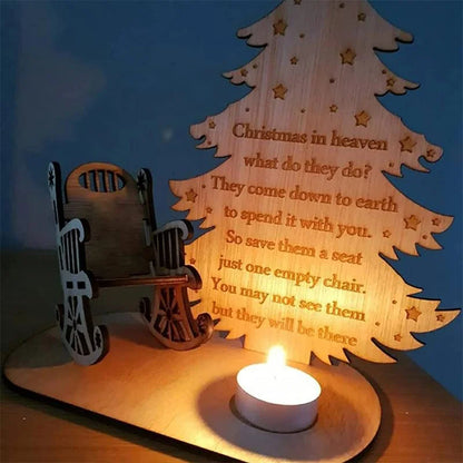Christmas Remembrance Ornament Wooden Rocking Chair Candle Holder Memorial Tree Decoration Gift