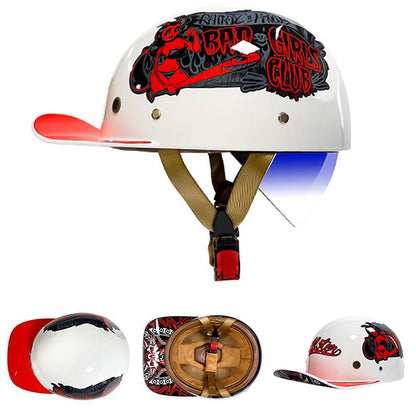 DOT Certified Baseball Style Motorcycle Half Helmet with ABS Shell, EPS Liner and Inner Sun Visor