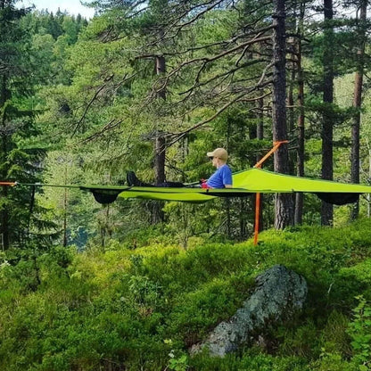 Triangular Multi-Person Hammock with 3-Point Suspension System for Outdoor Lounging