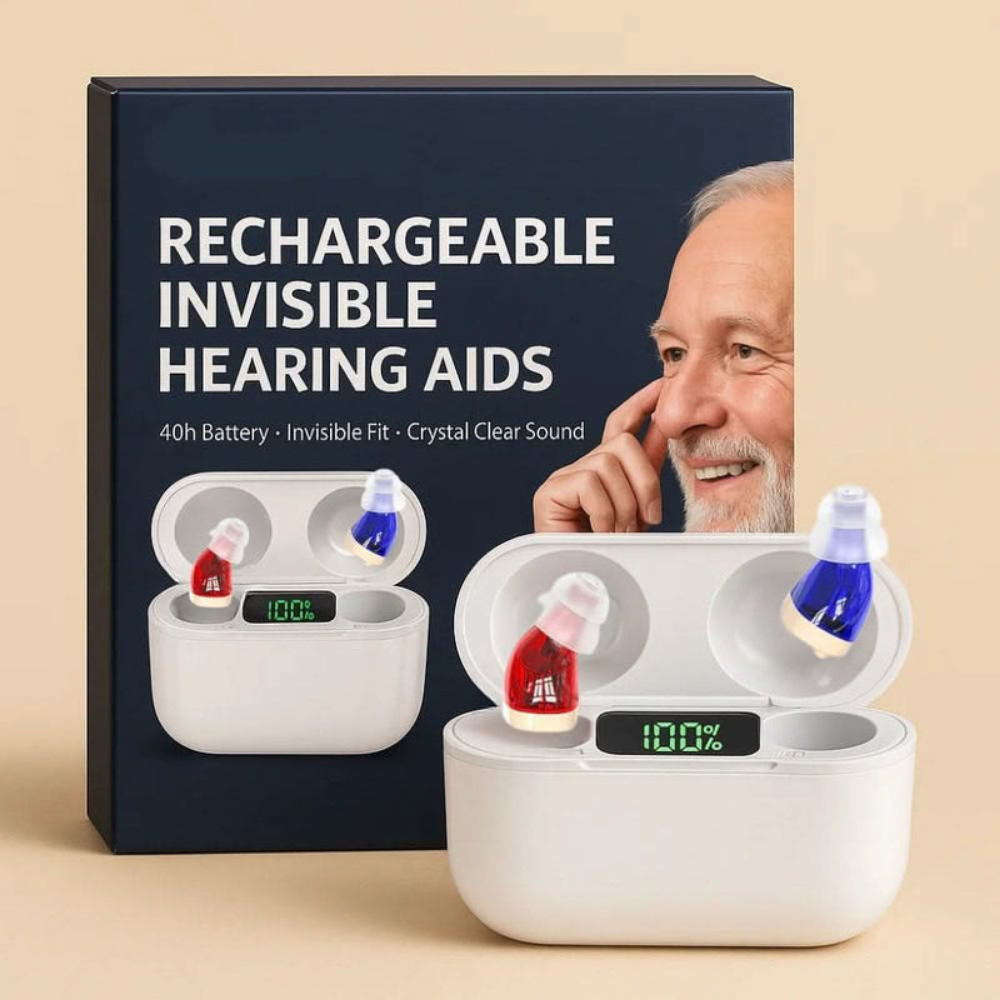 Rechargeable In Ear Sound Amplifier Earbuds, Discreet Low Profile Listening Aid for Daily Use