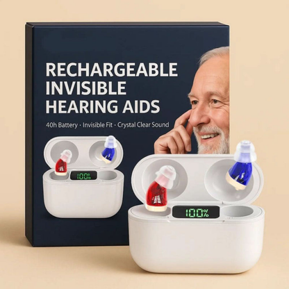 Rechargeable In Ear Sound Amplifier Earbuds, Discreet Low Profile Listening Aid for Daily Use