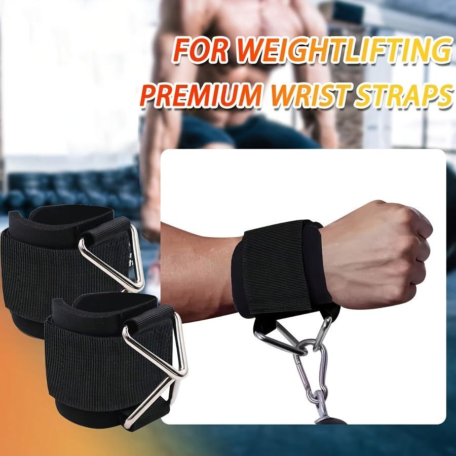 Adjustable Anti Slip Weight Lifting Wrist Straps in Durable Nylon for Deadlifts, Rows and Pull Ups