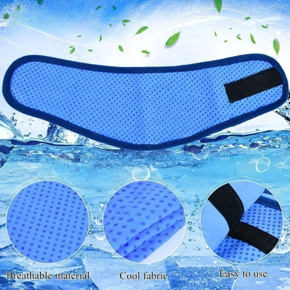 Adjustable Pet Cooling Scarf for Dogs and Cats, Instant Ice Cooling Breathable Bandana, S to XL