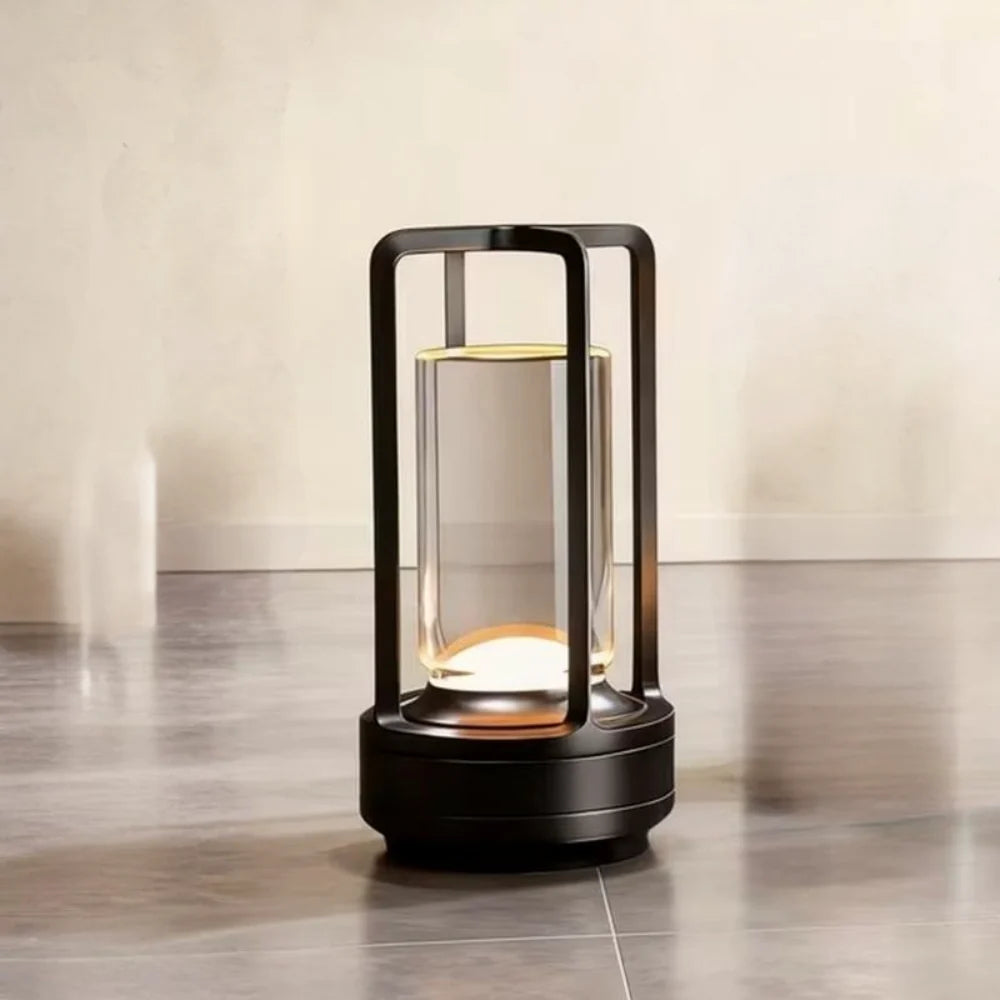 Modern Metal Cylinder LED Table Lamp with Dimmable Light and Touch Sensor Control