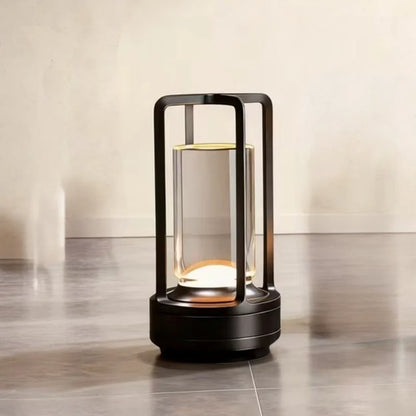 Modern Metal Cylinder LED Table Lamp with Dimmable Light and Touch Sensor Control