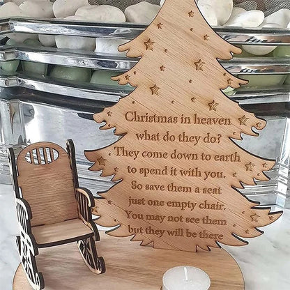 Christmas Remembrance Ornament Wooden Rocking Chair Candle Holder Memorial Tree Decoration Gift