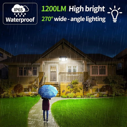 Solar Outdoor Security Light with Three Adjustable Heads and Motion Detection Sensor