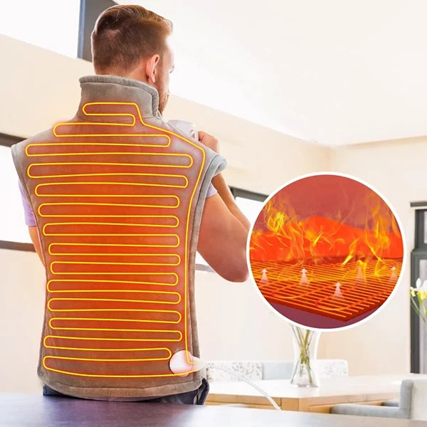 Electric Heating Pad for Neck and Back Ultra Soft Fast Heating with Ten Heat Settings and Auto Timer
