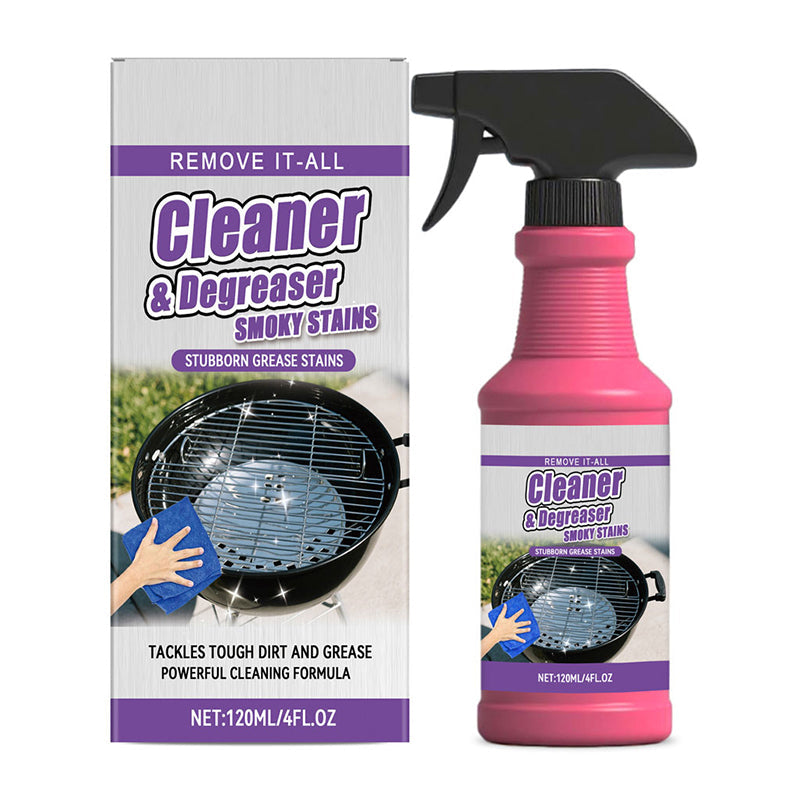 BBQ Grill Degreaser Spray for Baked-On Grease and Dirt, 120ml Spray Bottle, Fast-Acting