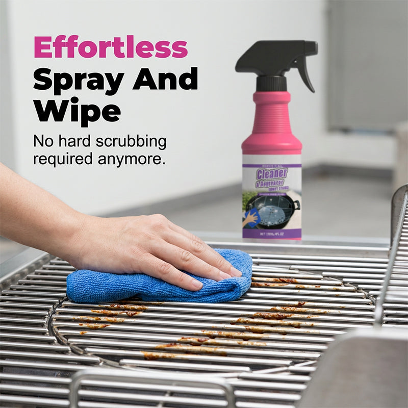 BBQ Grill Degreaser Spray for Baked-On Grease and Dirt, 120ml Spray Bottle, Fast-Acting
