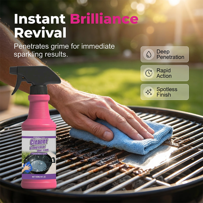 BBQ Grill Degreaser Spray for Baked-On Grease and Dirt, 120ml Spray Bottle, Fast-Acting