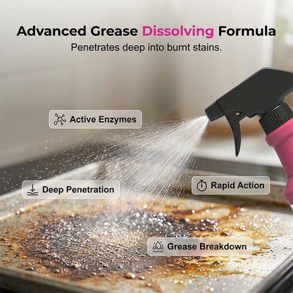 BBQ Grill Degreaser Spray for Baked-On Grease and Dirt, 120ml Spray Bottle, Fast-Acting
