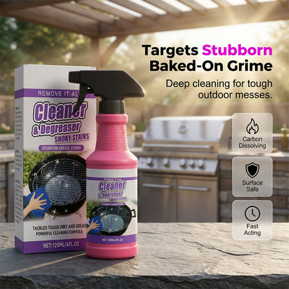 BBQ Grill Degreaser Spray for Baked-On Grease and Dirt, 120ml Spray Bottle, Fast-Acting