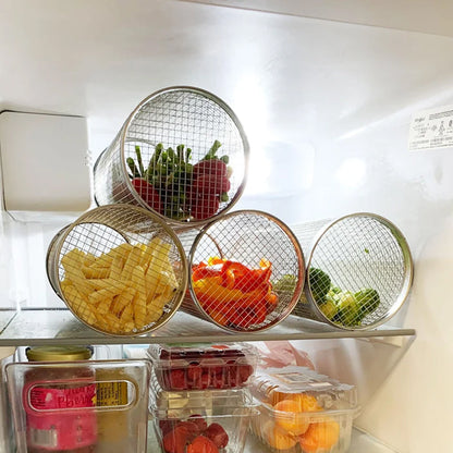 Rotating BBQ Grill Basket 360° Stainless Steel Barbecue Basket for Vegetables Meat Fish and Fruit