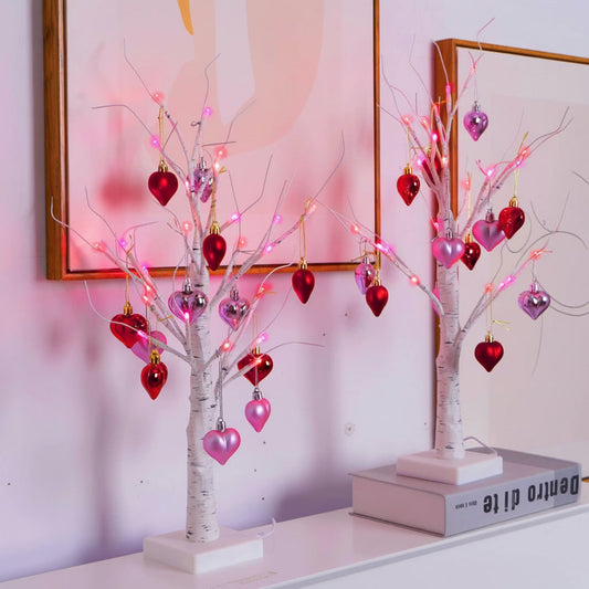 Birch Tree Heart LED Lamp