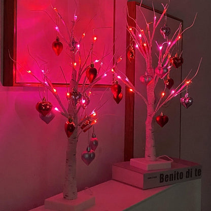 Birch Tree Heart LED Lamp