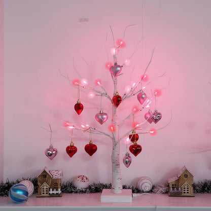 Birch Tree Heart LED Lamp