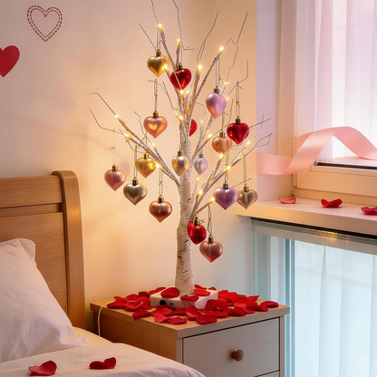 Birch Tree Heart LED Lamp