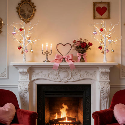 Birch Tree Heart LED Lamp