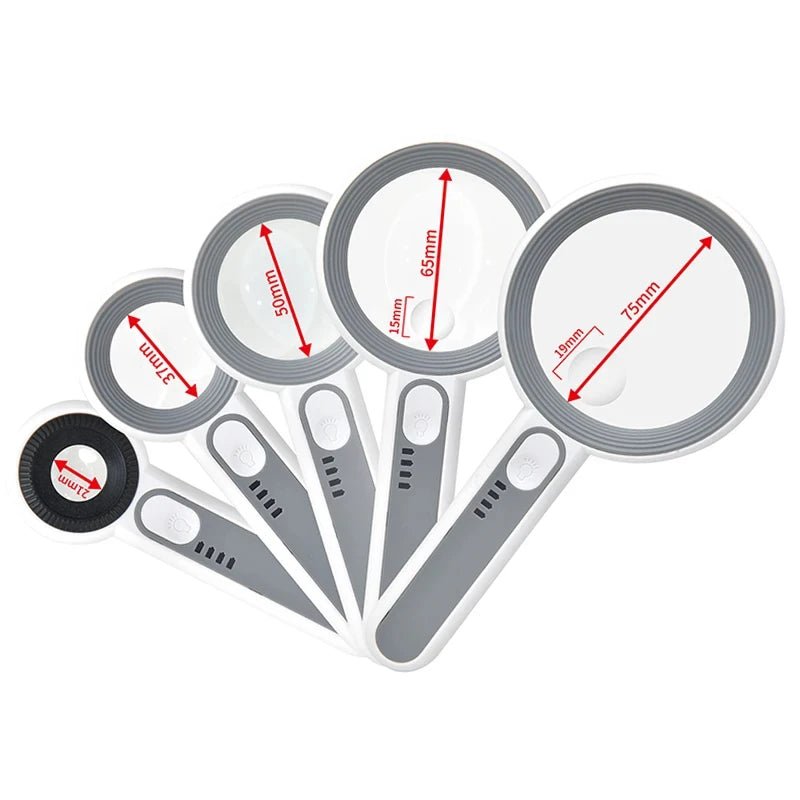 Rechargeable 12x LED Magnifying Glass with Ergonomic Handle for Reading, Crafts and Fine Detail Work