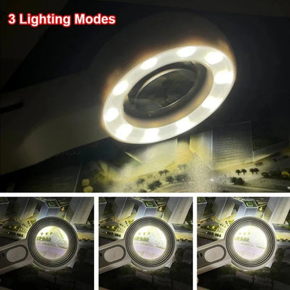 Rechargeable 12x LED Magnifying Glass with Ergonomic Handle for Reading, Crafts and Fine Detail Work