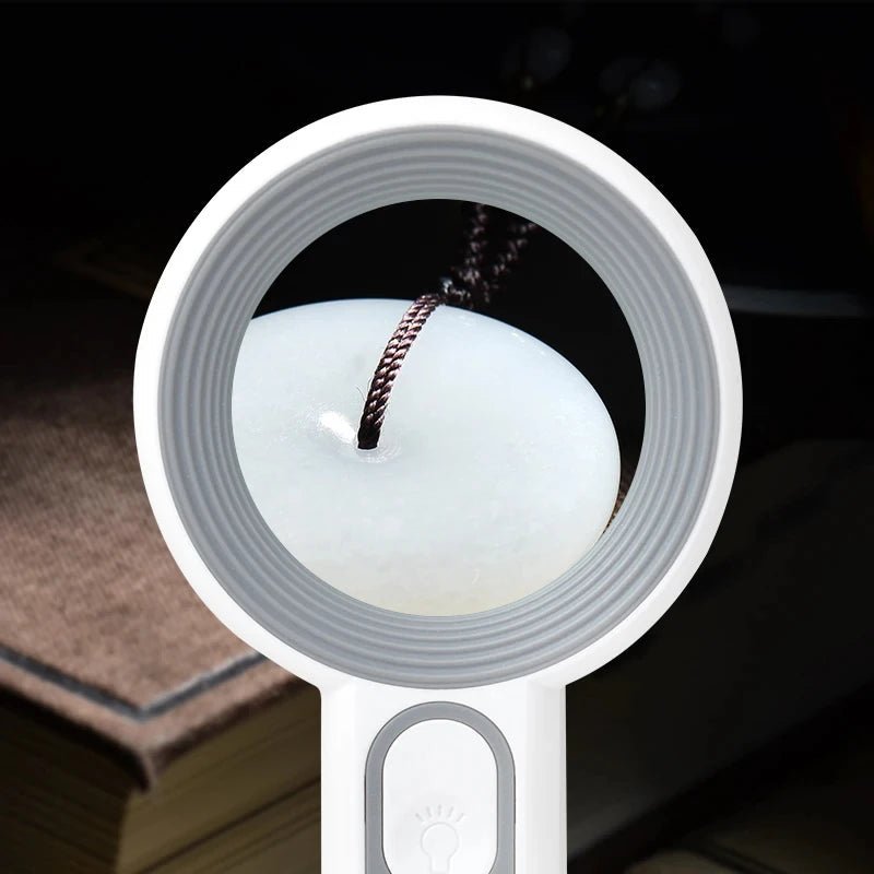 Rechargeable 12x LED Magnifying Glass with Ergonomic Handle for Reading, Crafts and Fine Detail Work