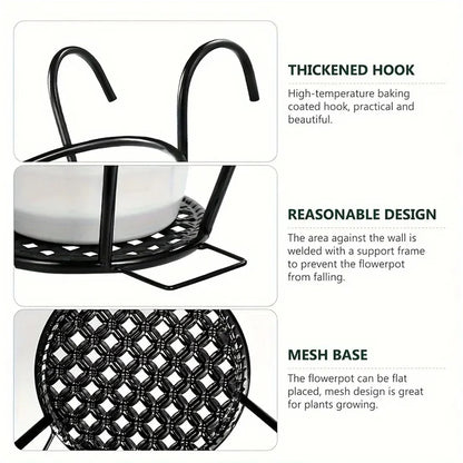 Balcony Railing Pot Holder with Open Drainage Base for Space-Saving Plant Display